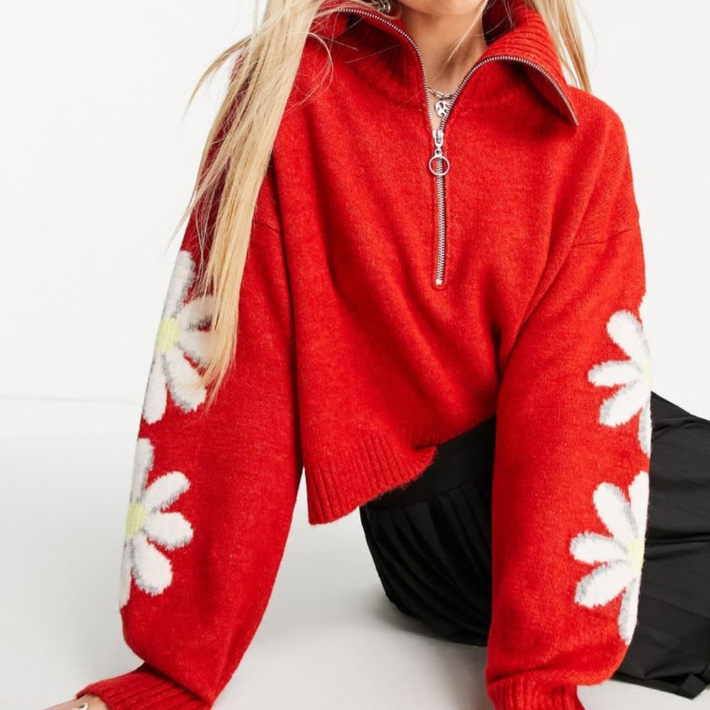 Topshop Half Zip Sweater